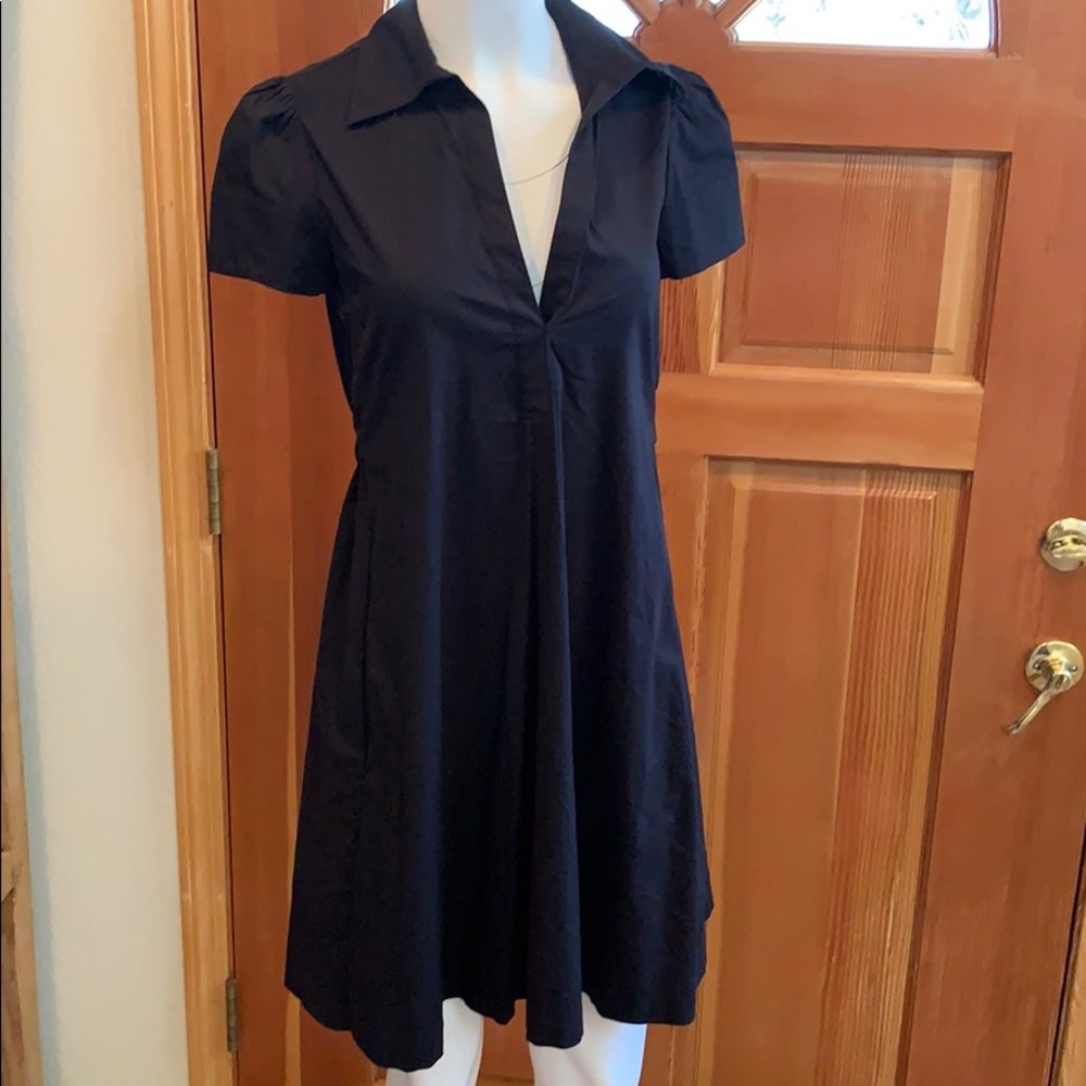 BCBG black dress - V-neck, tie waist detail